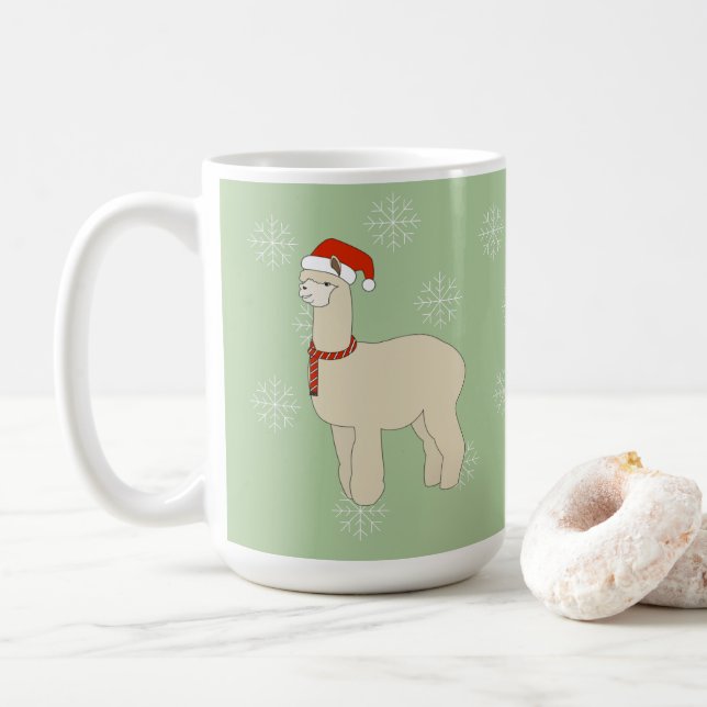 Llama jul Snöflingor Kaffemugg (Med munk)