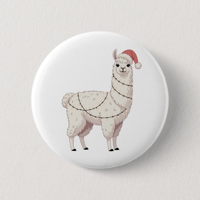 Llama julbelysning robusta djur älskare alpaca knapp (Framsida)