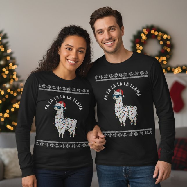 Llama julbelysning skämt t shirt (Skapare uppladdad)