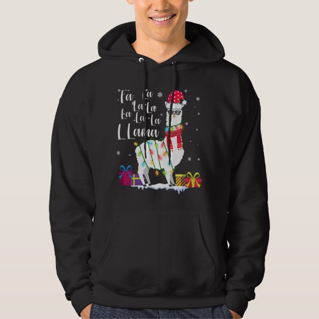 Llama Julsötare Fa-La Lama Funny X-Mas Hoodie (Framsida)