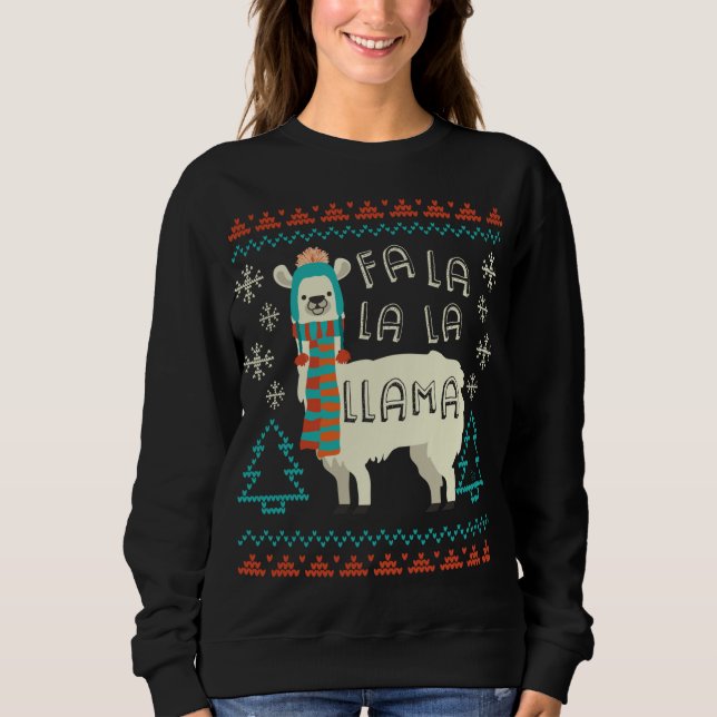 Llama Julsötare Stil Alpaca Älskare G T Shirt (Framsida)