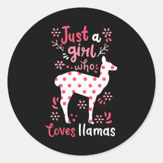 Llama Just A Girl Llamas Runt Klistermärke