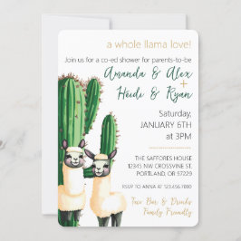 Llama Kärlek Cactus Baby Shower-inbjudan Inbjudningar