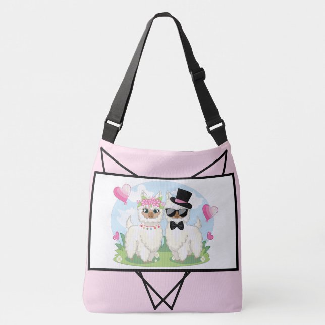 Llama Kärlek Cute Llama par tote Bag Axelväska (Framsida)