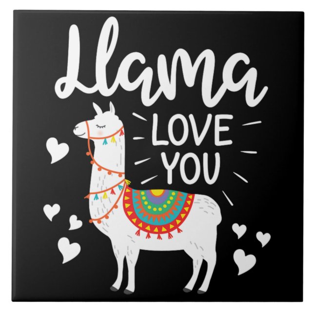 Llama Kärlek, du ger till honom hennes Alpaca Vale Kakelplatta (Framsidan)
