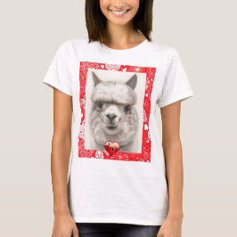 Llama Kärlek Glad Alla hjärtans dag T-shirt Cute T