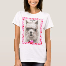 Llama Kärlek Glad Alla hjärtans dag T-shirt Cute T