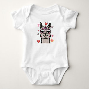 Llama Kärlek Hearts Valentine T Shirt
