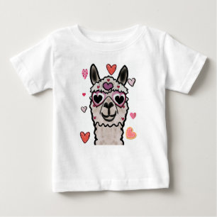 Llama Kärlek Hearts Valentine T Shirt