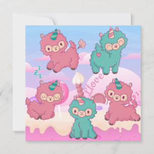 Llama Kärlek Helgdag Card Julkort