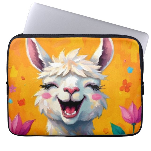 Llama Kärlek i Bloom Laptop Fodral (Framsidan)