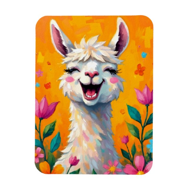 Llama Kärlek i Bloom Magnet (Vertikal)