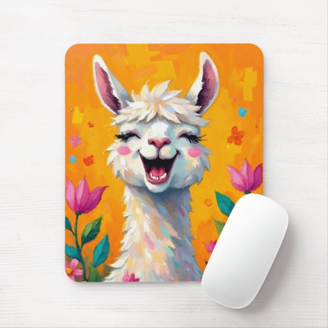 Llama Kärlek i Bloom Musmatta (Med mus)