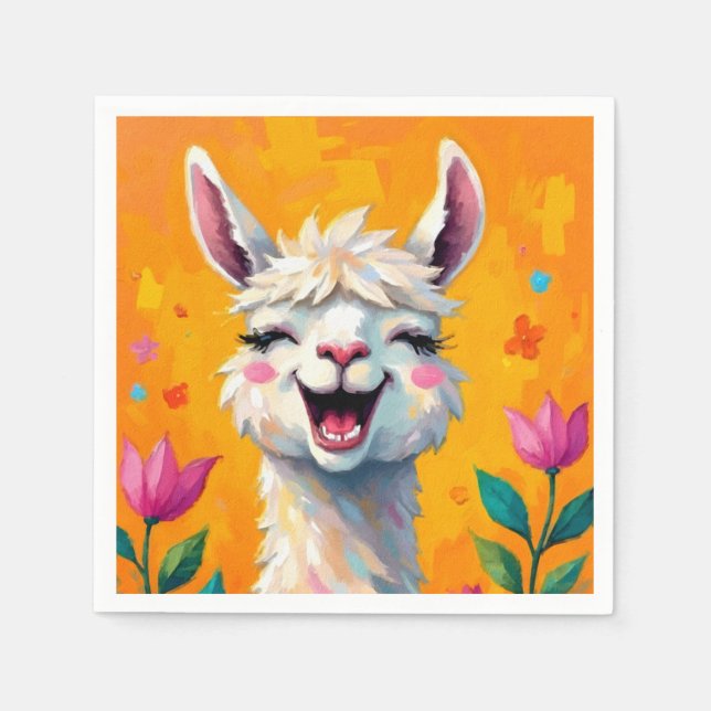Llama Kärlek i Bloom Pappersservett (Framsidan)