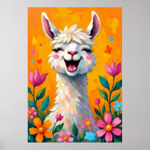 Llama Kärlek i Bloom Poster
