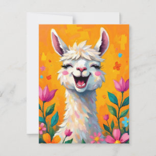 Llama Kärlek i Bloom Vykort