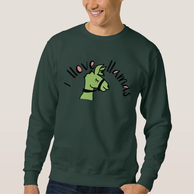 Llama Kärlek I Llove Llamas Lång Ärmad Tröja (Framsida)