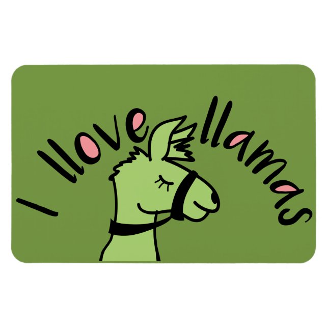 Llama Kärlek I Llove Llamas Magnet (Horisontell)