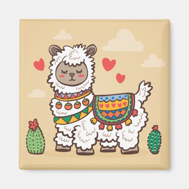 Llama Kärlek Magnet (Framsidan)
