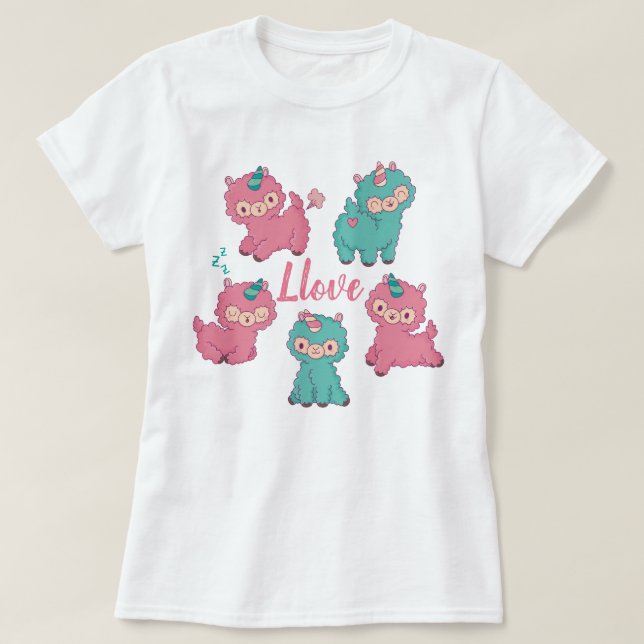 Llama Kärlek T-Shirt (Design framsida)