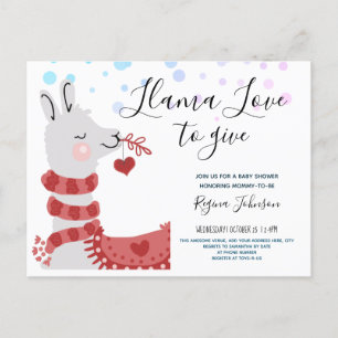 llama Kärlek Valentine Baby Shower Girl Inbjudan Vykort