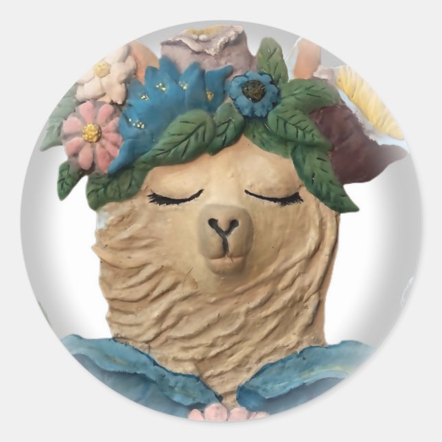 Llama-klistermärken Runt Klistermärke (Framsida)