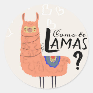 Llama Kom Te Llamas Runt Klistermärke