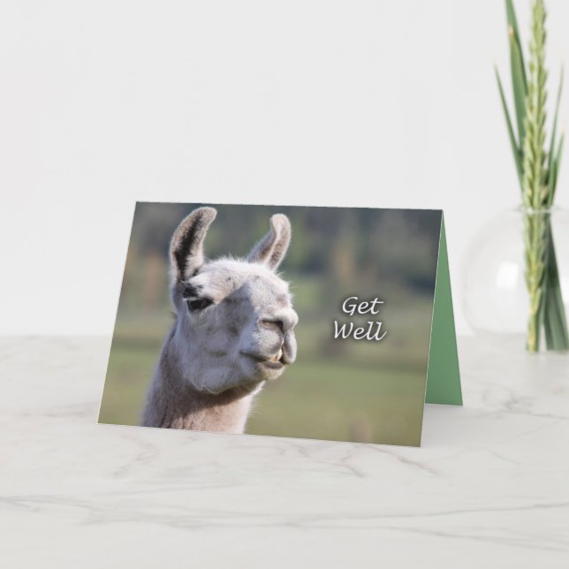 Llama kommer bra |Skaffa snart Llama Kort (Framsida)