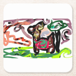 Llama Lazy Underlägg Papper Kvadrat