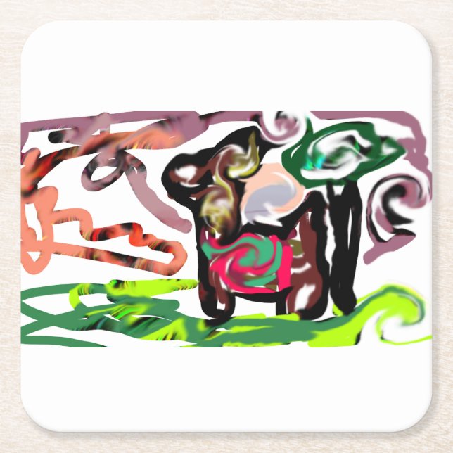 Llama Lazy Underlägg Papper Kvadrat (Framsidan)