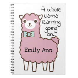 Llama Learning Quote Anteckningsbok