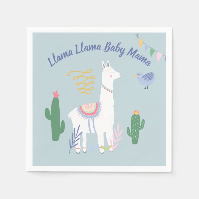 Llama Llama Baby Mamma Baby Shower Pappersservett (Framsidan)