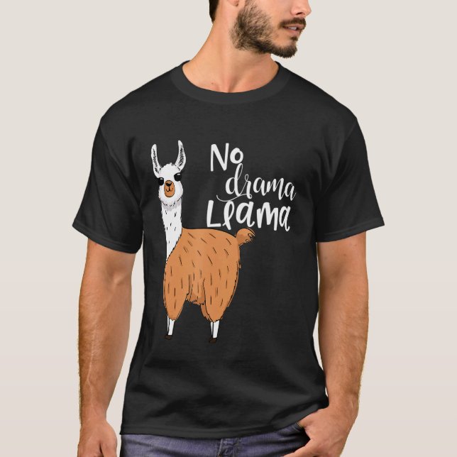 Llama Llama Costume Llama Pajamas no Drama Llama T Shirt (Framsida)