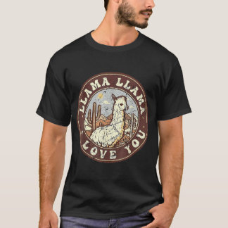 Llama Llama I Kärlek, du Retro Stil rör Alaca T Shirt