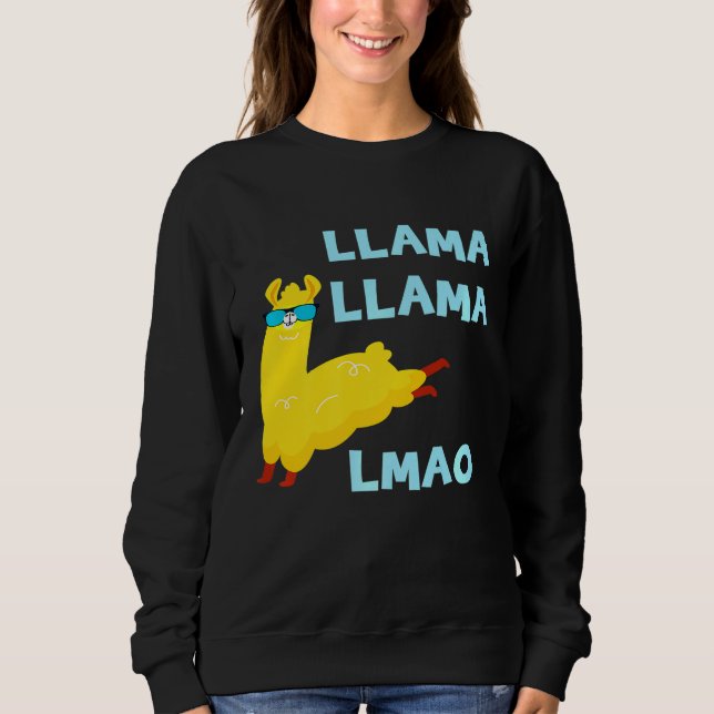Llama Llama LMAO Jumping Alpaca Coola Sunglass T Shirt (Framsida)