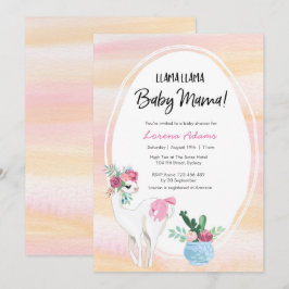 Llama Llama Mamma Baby Shower-inbjudan Inbjudningar