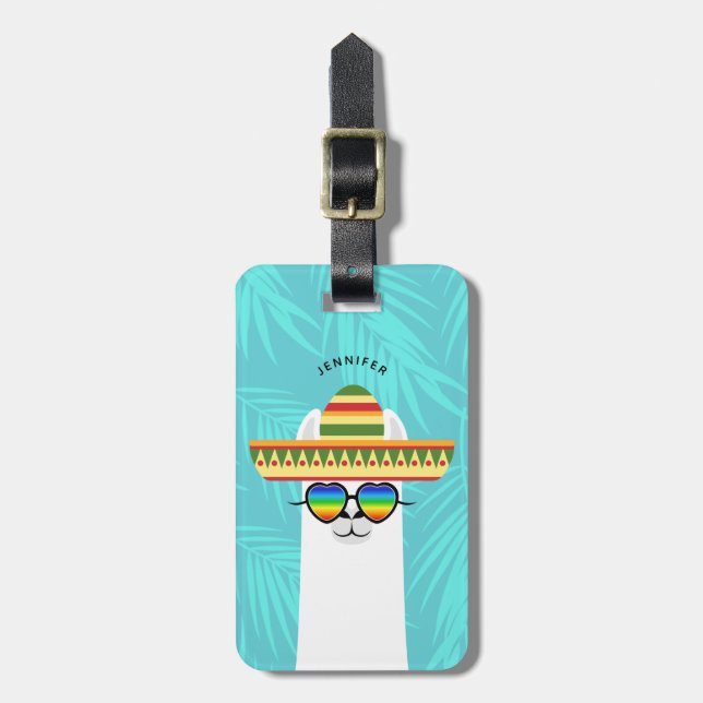 Llama Luggage Tags Bagagebricka (Vertikal Framsida)
