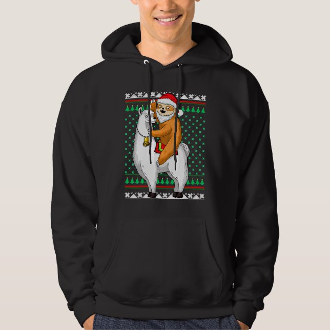 Llama Lycklig Hoodie (Framsida)