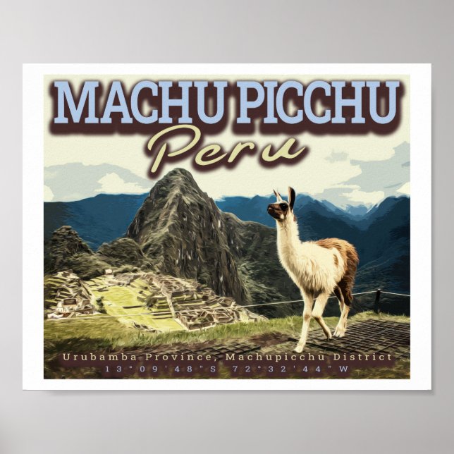 LLAMA - MACHU PICCHU PERU POSTER (Framsidan)