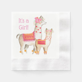 Llama Mama Baby Girl Shower Servetter