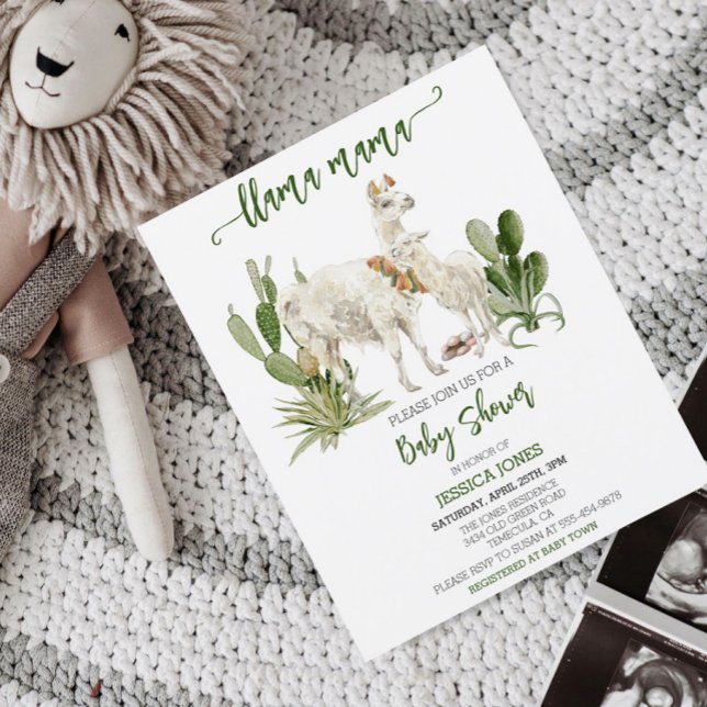 Llama Mamma Baby Shower Budget Fiesta Cactus (Skapare uppladdad)