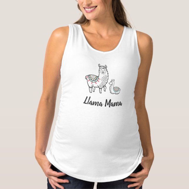 Llama Mamma Moderskap Shirt T Shirt (Framsida)