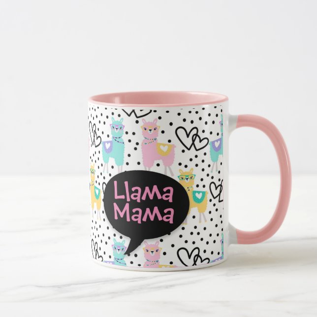 Llama Mamma, Mugg, Mors dag, Gift Mugg (Höger)