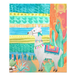 Llama Mamma Poster, Mexiko, Fiesta Fototryck