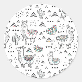 Llama Mamma Sticker Runt Klistermärke