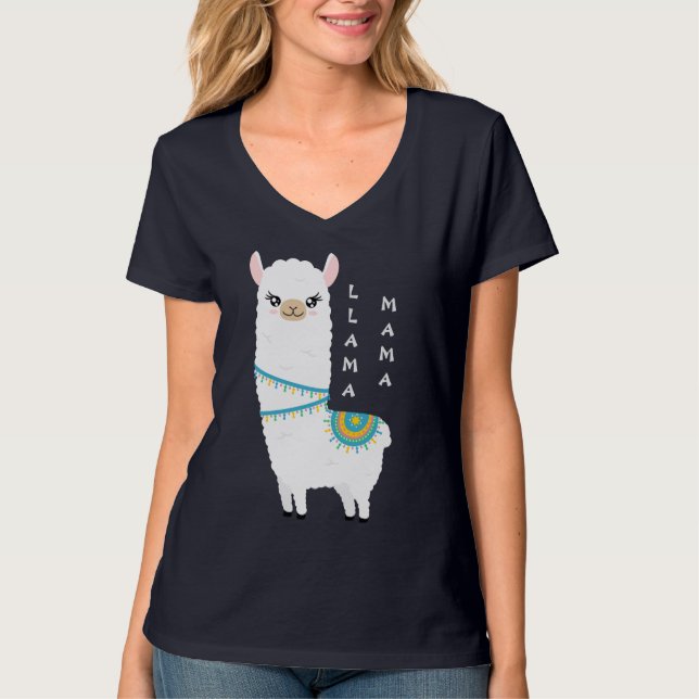 Llama Mamma T Shirt (Framsida)