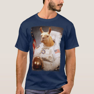 Llama Måne Space Uppdrag djurastronaut T Shirt