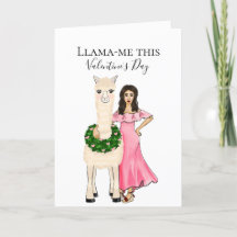 Llama med hjärtkrans och kvinnlig Illustration