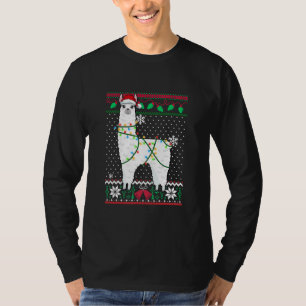 Llama med Julafton Ljus Vätskefyllt julsötare T Shirt