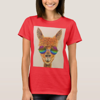 LLAMA MED RAINBOW SUNGLAS T-SHIRTS TEES